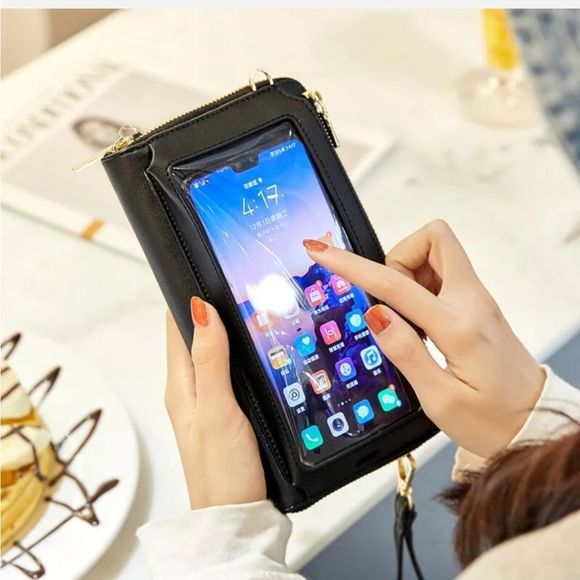 RFID Blocking Wallet for Women's Touch Screen Handbag Cell Phone Purse Crossbody - Picture 4 of 8